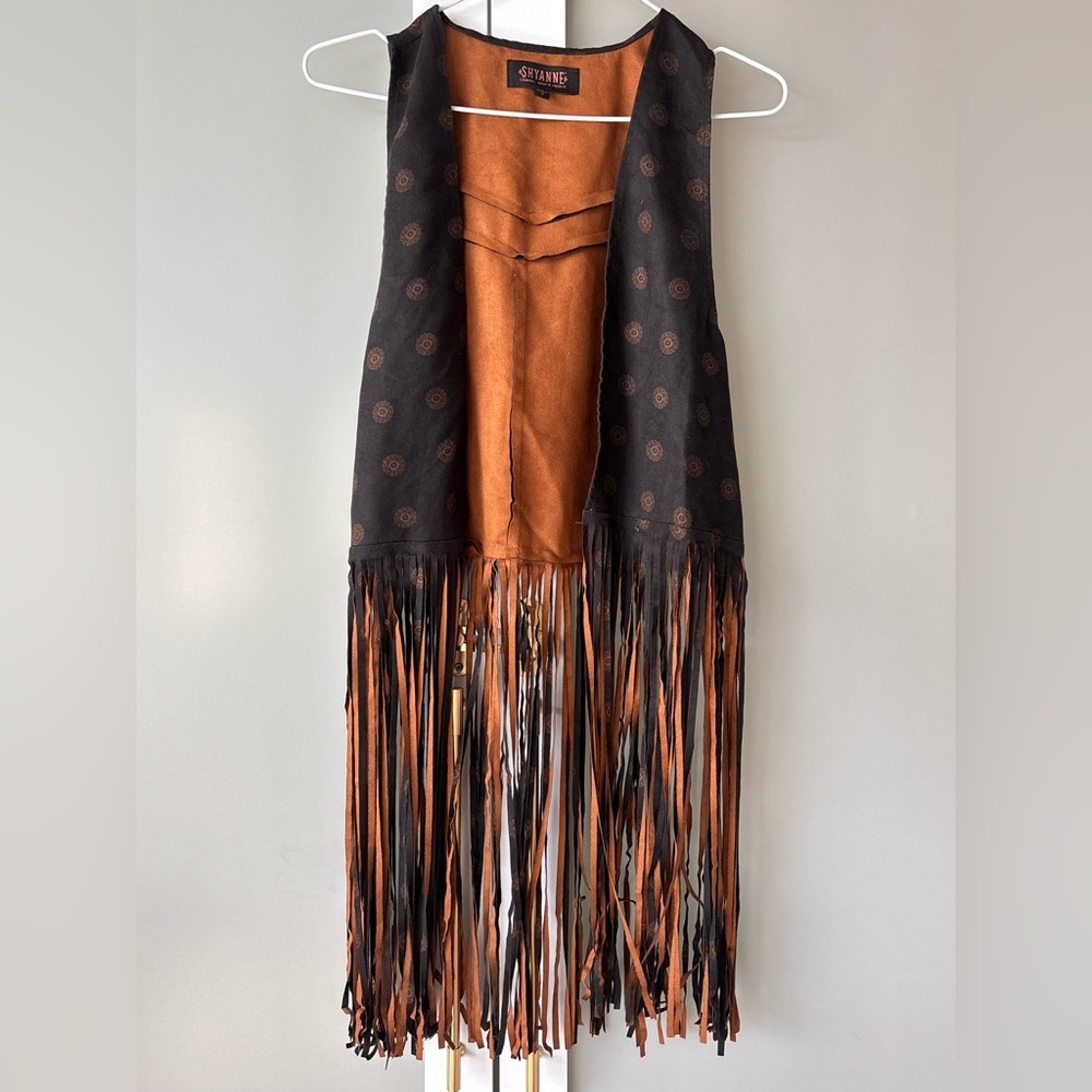 Shyanne Black and Brown Fringe Vest